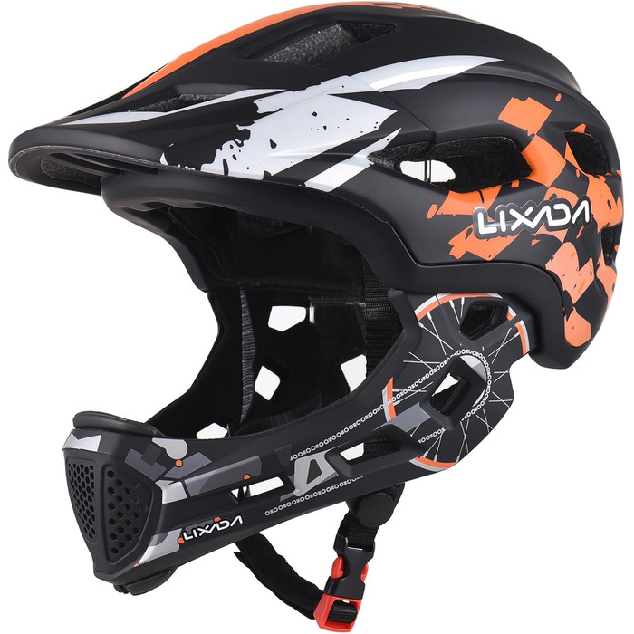 Дитячий велосипедний шолом Lixada Fullface 2-в-1, знімний підборідник, регульований розмір 52-56 см, для велосипеда та скейтборду, унісекс