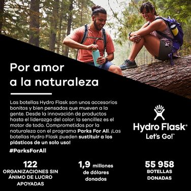 Термобутилка HYDRO FLASK 621 мл, вакуумна, нержавіюча сталь, спортивна пляшка з кришкою Flex Cap, стандартне горло, чорна, придатна для миття в посудомийній машині