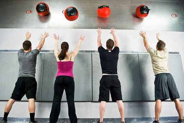 Медичний м'яч JFIT для стіни, 10 вагових варіантів, 1,8–13,6 кг, міцний для тренувань, кардіо та зміцнення корпусу