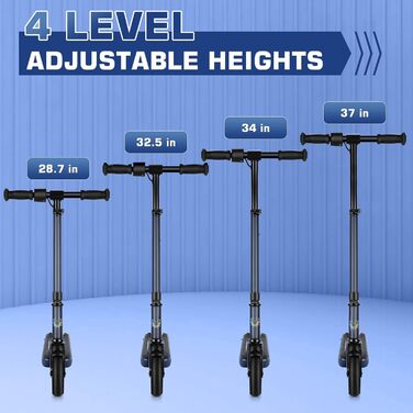 Дитячий 8-12р, 16 км/год, 150 Вт, складний, LED-дисплей, синій