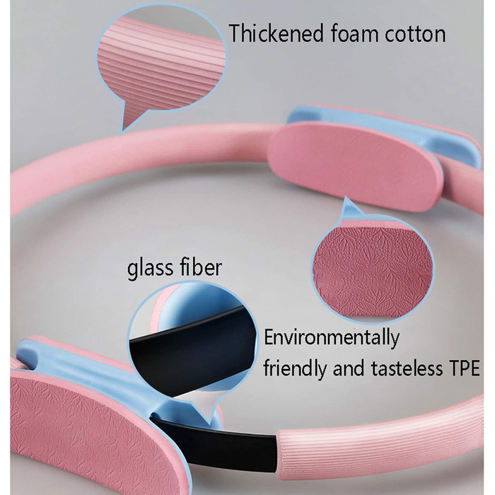 Кільця для пілатесу з подвійною ручкою, кільця для вправ, спортивні тренажери для дому для тренування та зміцнення внутрішньої та зовнішньої поверхні стегон. 2 шт. Синій.