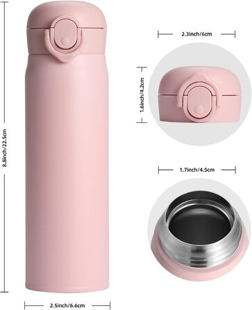 Термос Olerd Flask 2.5 л, 2 кружки, 24 год гарячий/холодний, рожевий