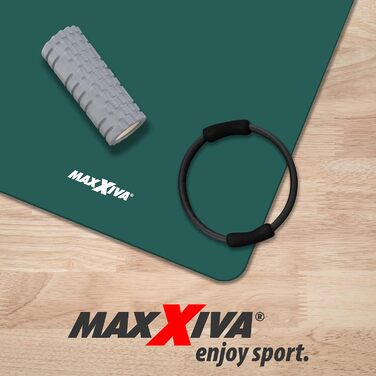 Килимок для йоги MAXXIVA - 190х60х1,5 см або 190х100х1,5 см, з ременем для перенесення, не містить фталатів, не ковзає, вибір кольору - гімнастичний килимок, килимок для фітнесу, спортивний килимок, килимок для вправ, килимок для вправ (190х100 см, бензин