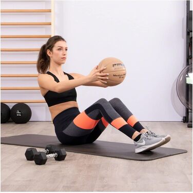 Спортивний м'яч для фітнесу Sport-Tec Medicine Ball М'яч для обтяження Rehaball виготовлений з натуральної шкіри (2,0 кілограма)