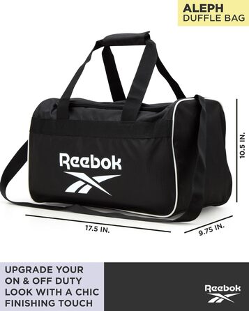 Сумка-дафл Reebok Warrior II чорна з логотипом, мала, унісекс, для подорожей, спорту та ручної поклажі