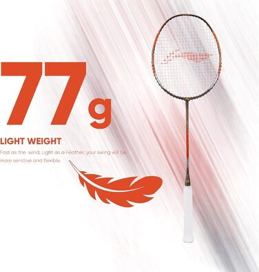 Ракетка Li-Ning Ignite, оливково-сіра/помаранчева, 77 г, наструна