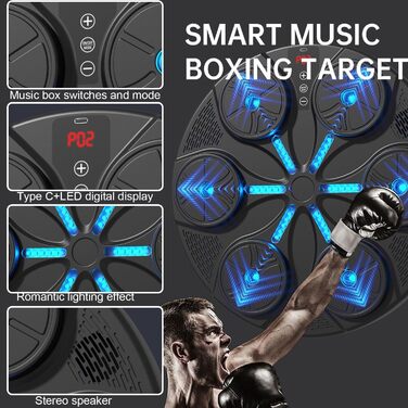 Музичний Bluetooth бокс-машина для тренувань, електронна настінна ціль для боксу, тренувальне обладнання