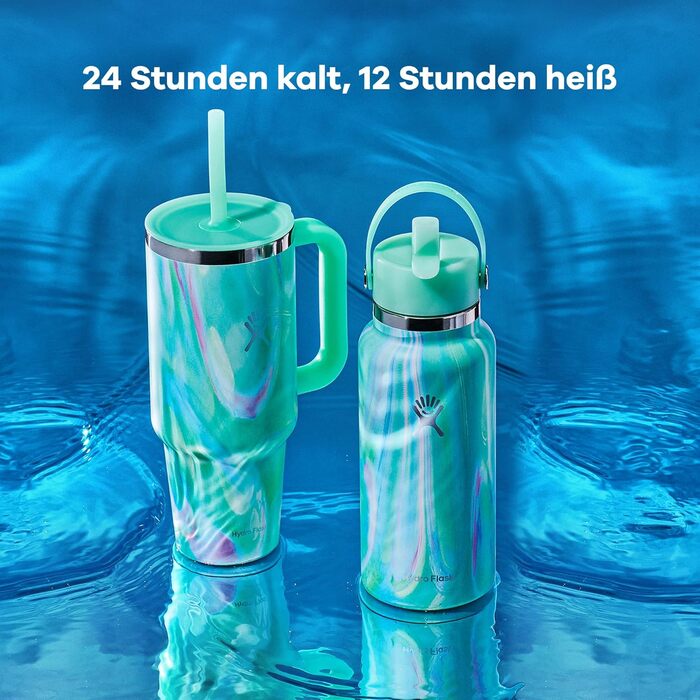 Термобутилка HYDRO FLASK Wide Mouth 946 мл із соломинкою, вакуумна нержавіюча пляшка для води, герметична, зелена Jelly Green
