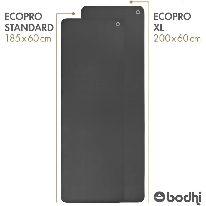 Килимок для йоги Bodhi ECO PRO натуральний каучук Не ковзає 185х60х0,4 см