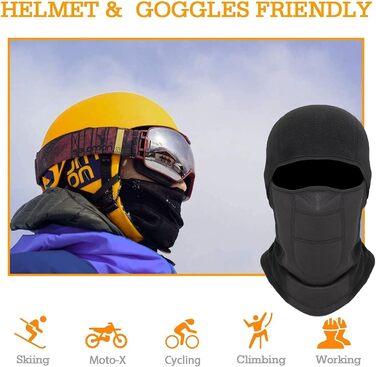 Маска Voofly Balaclava флісова вітрозахисна лижна One size