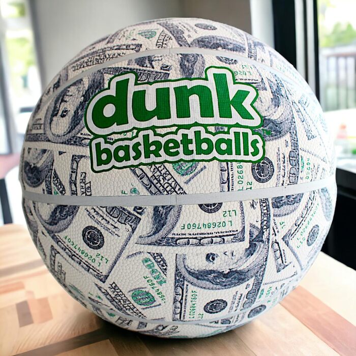 Баскетбольні м'ячі Dunk для гри в приміщенні та на вулиці, гумові й шкіряні, ідеальний подарунок для фанатів баскетболу