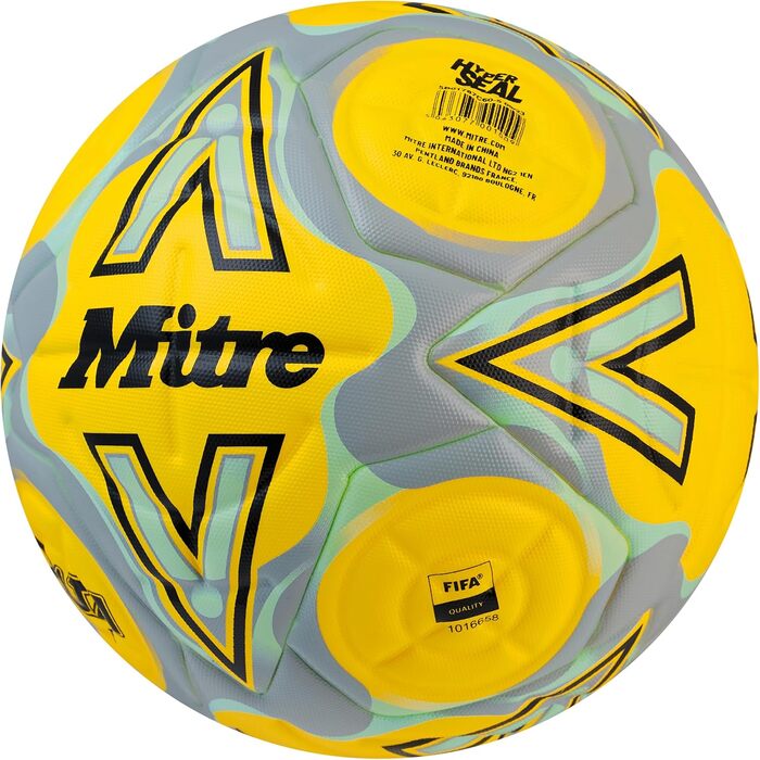 Професійний футбольний м'яч Mitre Delta Max, розмір 5, унісекс, білий/помаранчевий/зелений/золотий, флуоресцентний жовтий