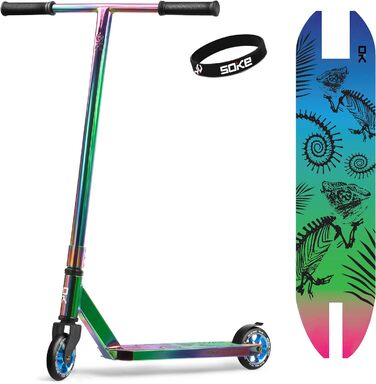 Трюковий самокат SOKE PRO Street Neo Chrome Kick Scooter з кульковим підшипником ABEC 9 Самокат Скутер для дорослих та дітей SOKE