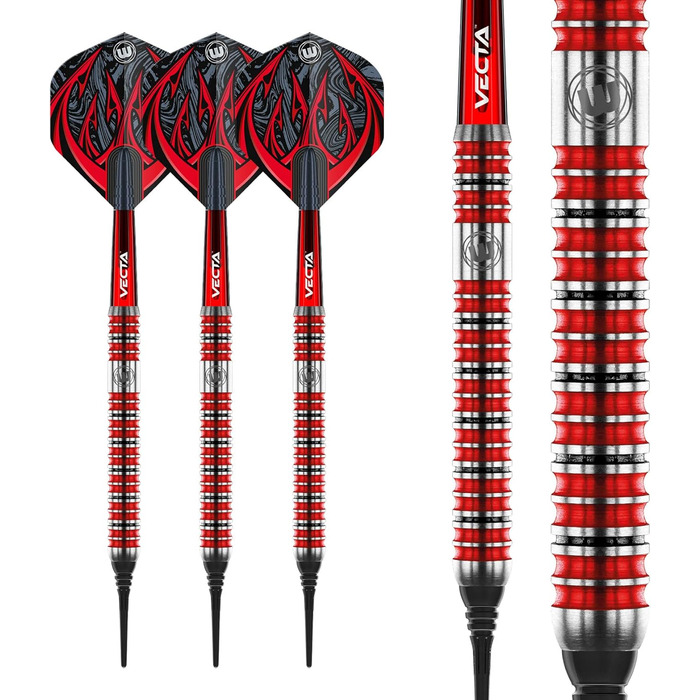 Вольфрамові дротики WINMAU Diablo Profi Softip 20г з польотами, стеблами