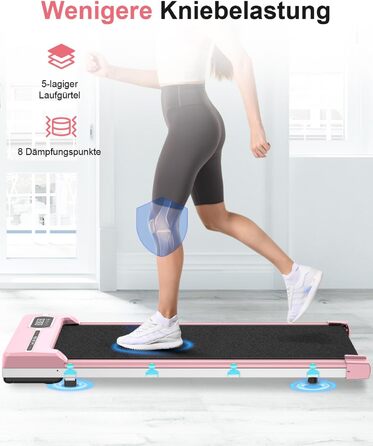 Бігова доріжка HomeFitnessCode Walking Pad - тиха для дому (рожева)