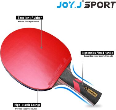 Професійна ракетка для настільного тенісу JOYJ Sport, ідеально підходить для гравців середнього та просунутого рівня (початківці та середні)