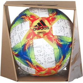Футбольний м’яч adidas Conext 19 Omb, розмір 5, біло-жовтий/червоний/синій, офіційний матчевий