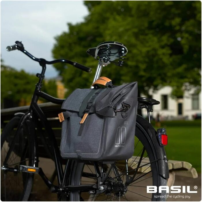Велосумка Basil Urban Dry Business, унісекс, водонепроникна, для дорослих, 37x15x38 см, сірий
