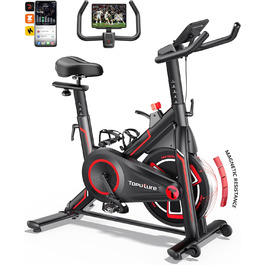 Велотренажер Heimtrainer з додатком, тихий LCD ергометр до 150 кг, 15 кг маховик, спінбайк для дому з регулюванням опору, м'яке сидіння