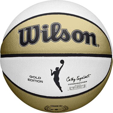 Жіноча пам'ятна серія WILSON WNBA Баскетбольні м'ячі, офіційні баскетбольні м'ячі та розміри (розмір 6 - 28.5', золотий / білий)