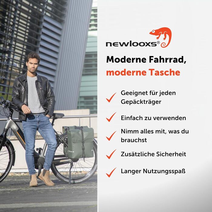 Велосипедна подвійна сумка New Looxs Odense 39 л для багажника