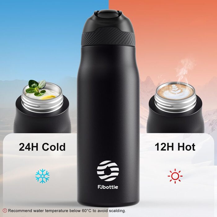 Термос пляшка з трубочкою та кришкою, 550/710 мл, нержавіюча сталь, BPA-free, не протікає, для спорту, подорожей, чоловіків та жінок