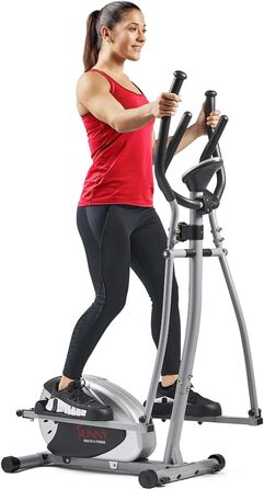 Еліптичний тренажер Sunny Health & Fitness SF-E905 для дому, магнітний, 8 рівнів навантаження, LCD-дисплей, до 100 кг