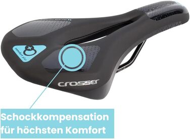 Сідло велосипедне CREON Crosser Comfort Plus чорне, ПВХ, піна пам'яті