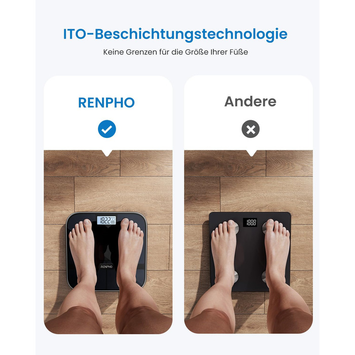 Розумні ваги RENPHO Elis Solar 2 з аналізом складу тіла, сонячним живленням, Wi-Fi та Bluetooth, 13 показників, сумісність з додатками для фітнесу та здоров'я
