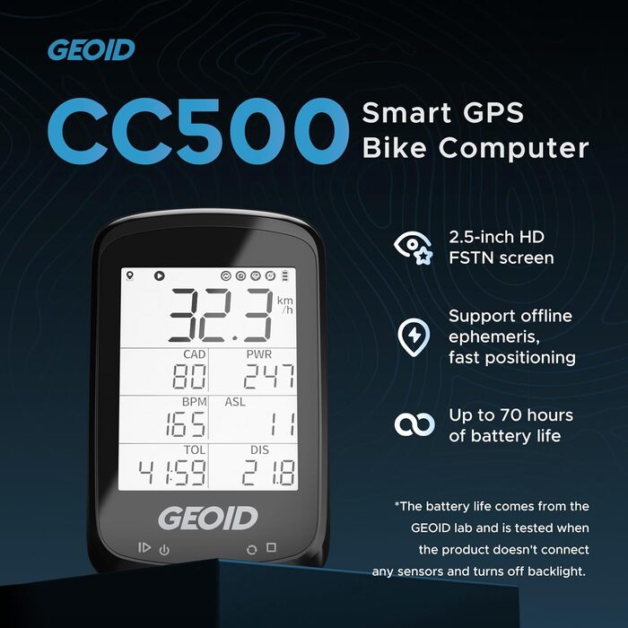 Велокомп'ютер GEOID CC500 GPS, 2,5