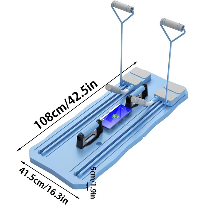 Портативна дошка для реформування пілатесу CTREVL, реформатор пілатесу для дому, багатофункціональна дошка для пілатесу для домашніх тренувань, обладнання для любителів фітнесу та початківців (синій)