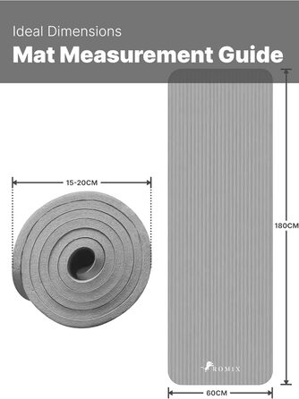 Килимок для йоги ROMIX товстіший 15 мм, килимок для йоги нековзний екологічно чистий м'який поролоновий килимок, стійкий до поту килимок для йоги з ремінцем для жінок, чоловіків, дітей, тренажерний зал, тренування, фітнес, пілатес, килимок сірий