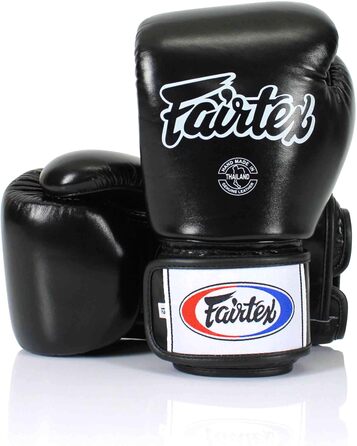 Шкіряні боксерські рукавички Fairtex щільного крою (BGV1) (чорні, 14 унцій)