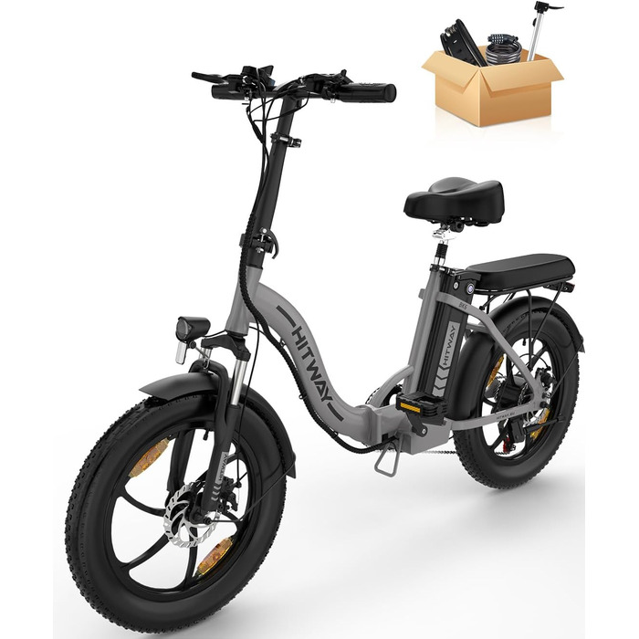 Електровелосипед HITWAY E-Bike20 Fat Tire, 12 Ач, 35-90 км, 7 передач