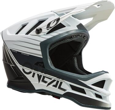 Шолом для гірського велосипеда O'NEAL Blade Polyacrylite MTB Downhill для дорослих, вентиляція, Dri-Lex, ABS, бірюзово-неоново-жовтий, розмір XS, білий/сірий