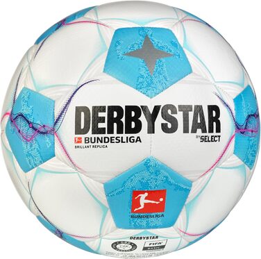 Екіпірування Derbystar - Футбольні м'ячі Бундесліга Brillant Replica v24 Тренувальний м'яч білий блакитний рожевий 5