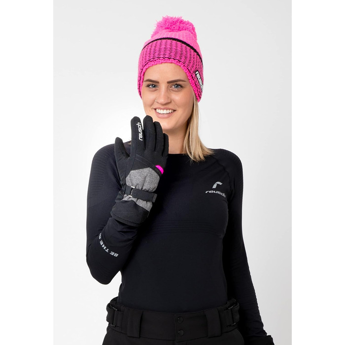 Жіночі рукавички Reusch Hellen R-TEX XT 7771 Blck/Blck Melang/Pink Glo 8