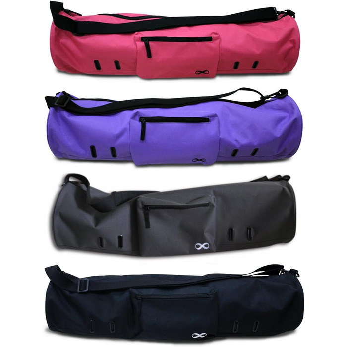 Сумка YogaAddict Yoga Mat Bag 'Compact з кишенею, довжина 71,1 см, підходить для більшості розмірів килимків, надзвичайно широка, легкий доступ - темно-сірий