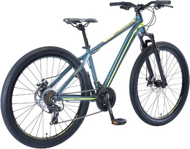 Алюмінієвий гірський велосипед BIKESTAR Hardtail Shimano 21 швидкісна передача, дискове гальмо 27,5 дюймові шини 14, 16, 18 дюймова рама Alu MTB СПРОБУЙТЕ БЕЗ РИЗИКУ 16-дюймовий кадр Синьо-зелений