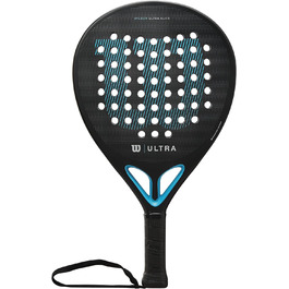 Ракетка Wilson Padel Ultra Elite V2, скловолокно/EVA, 361 г, чорний/синій, WR066911U2