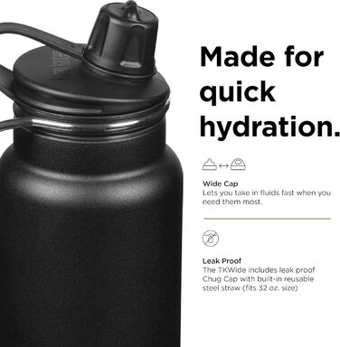 Пляшка для води KleanKanteen Men's TKWide VI, чорна, одна розмір чорна