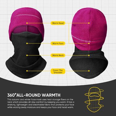 Маска для обличчя Snowledge Ski Balaclava Winter S-4XL Rose