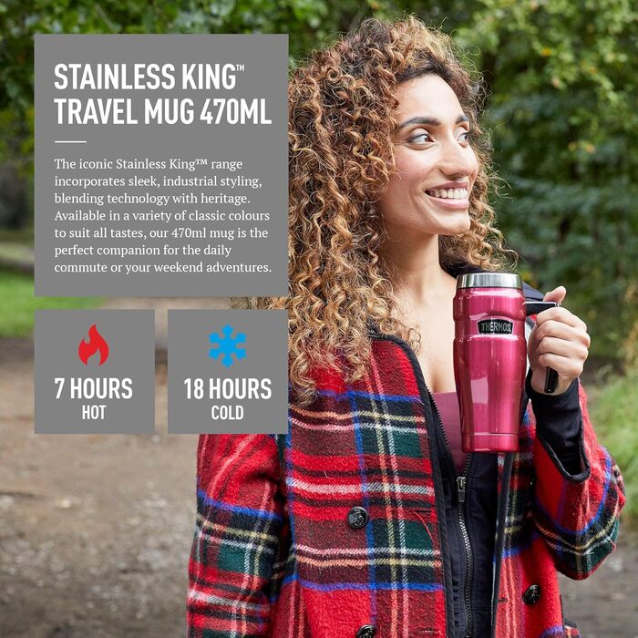 Термокружка Thermos Stainless King 470 мл, метал, Gun Metal