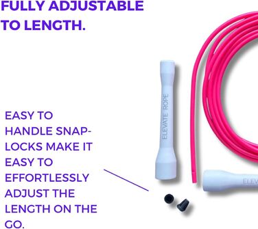 Скакалка Elevate Speed Rope MAX, професійна, 5 мм, міцний ПВХ з нейлоновим осердям, довжина до 3 м, посилені ручки