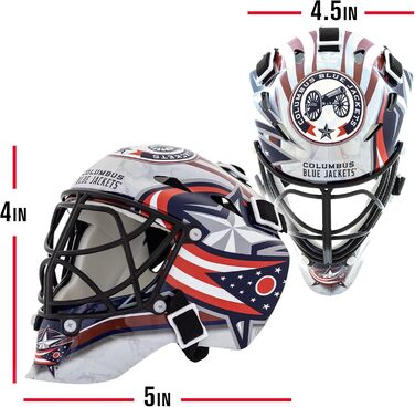 Маска міні-воротаря Franklin Sports NHL - Columbus Blue Jackets, з чохлом