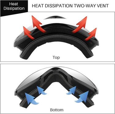 Гірськолижні окуляри HuoBi, Снігові спортивні окуляри Гірськолижні окуляри для активного відпочинку OTG 100 захист від ультрафіолету, вітрозахисні та протитуманні окуляри для сноуборду для чоловіків, жінок, дорослих, молоді