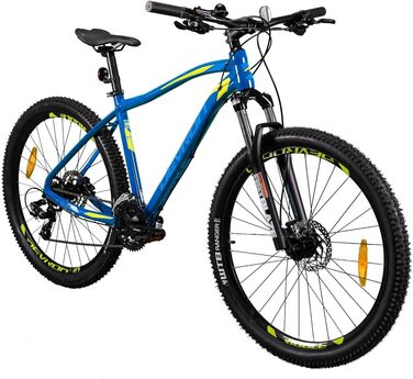 Гірський велосипед Devron Riddle RM0.7 для чоловіків - сплав Hardtail, 27,5 дюймів, Shimano 3x7, гідравлічне дискове гальмо, універсальний MTB для пригод Blue L