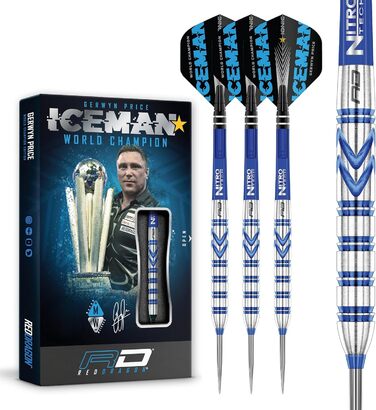 Дротики ЧЕРВОНИЙ ДРАКОН Gerwyn Price Iceman 24 г з Flight & Shafts