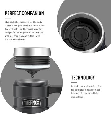 Термокружка Thermos Stainless King 470 мл, метал, Gun Metal