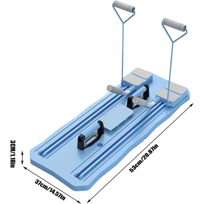 Складаний реформатор для пілатесу, компактний реформатор для преса, багатофункціональна дошка-реформатор для пілатесу для дому та тренажерного залу, Blue Blue Normal